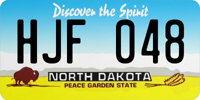 ND license plate HJF048