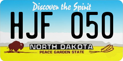 ND license plate HJF050