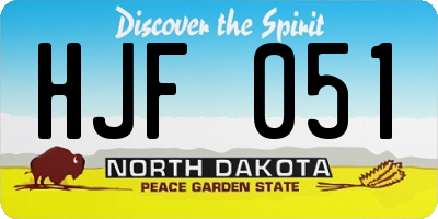 ND license plate HJF051