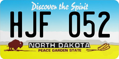 ND license plate HJF052