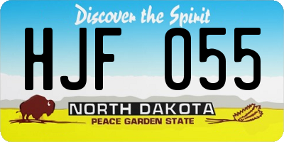 ND license plate HJF055