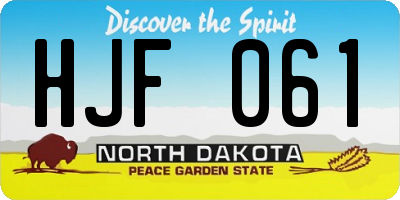 ND license plate HJF061