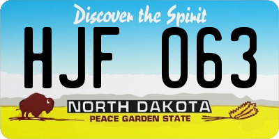 ND license plate HJF063