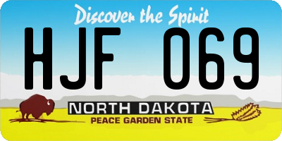 ND license plate HJF069