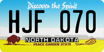 ND license plate HJF070