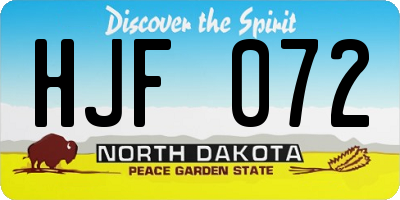 ND license plate HJF072