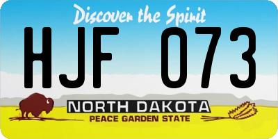 ND license plate HJF073