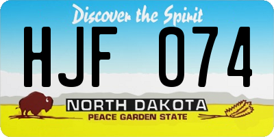 ND license plate HJF074