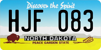 ND license plate HJF083