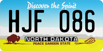 ND license plate HJF086