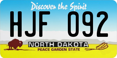 ND license plate HJF092