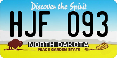 ND license plate HJF093