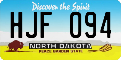 ND license plate HJF094