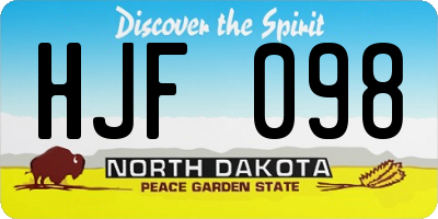 ND license plate HJF098