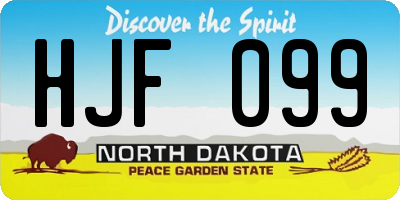 ND license plate HJF099