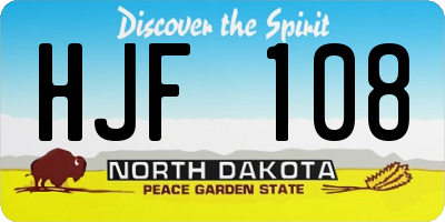 ND license plate HJF108