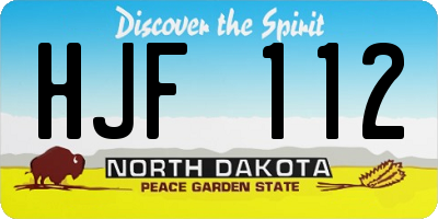 ND license plate HJF112