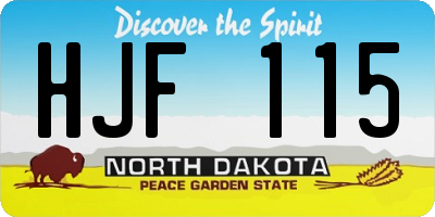 ND license plate HJF115