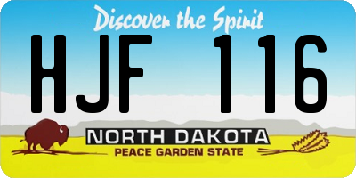ND license plate HJF116