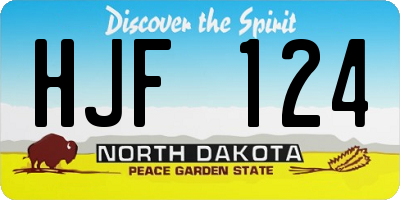 ND license plate HJF124