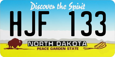 ND license plate HJF133