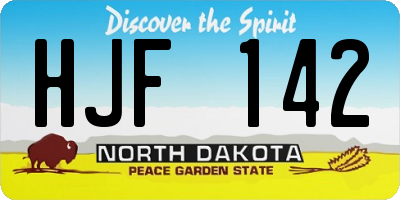 ND license plate HJF142