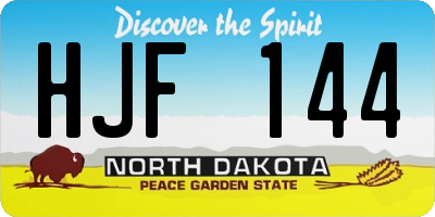 ND license plate HJF144