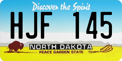 ND license plate HJF145