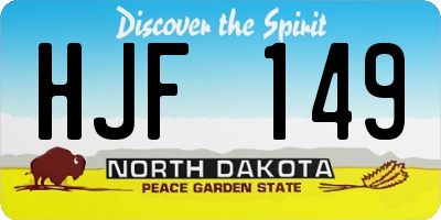 ND license plate HJF149