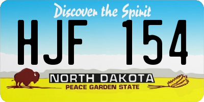 ND license plate HJF154