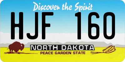 ND license plate HJF160