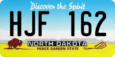 ND license plate HJF162