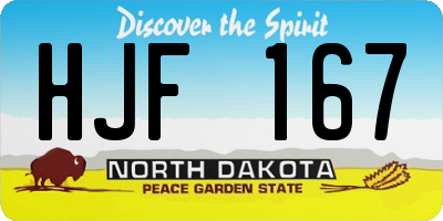 ND license plate HJF167
