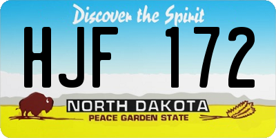 ND license plate HJF172