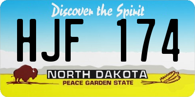 ND license plate HJF174