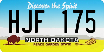 ND license plate HJF175