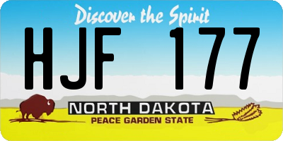 ND license plate HJF177