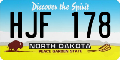 ND license plate HJF178