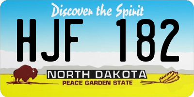 ND license plate HJF182
