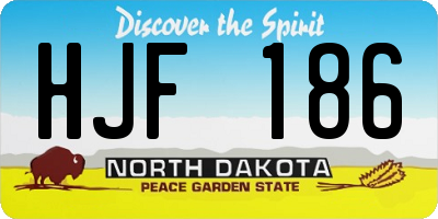 ND license plate HJF186