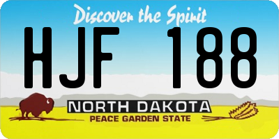 ND license plate HJF188