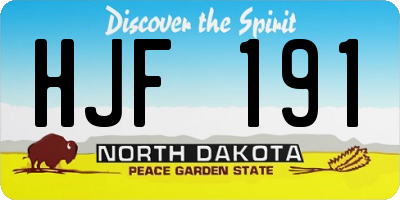 ND license plate HJF191
