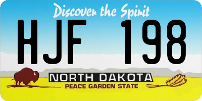 ND license plate HJF198