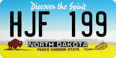 ND license plate HJF199