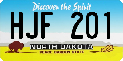ND license plate HJF201