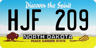 ND license plate HJF209