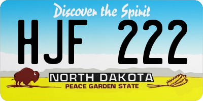 ND license plate HJF222