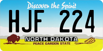 ND license plate HJF224