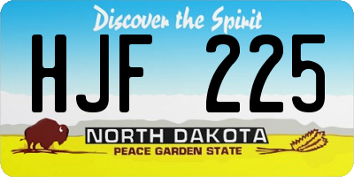 ND license plate HJF225