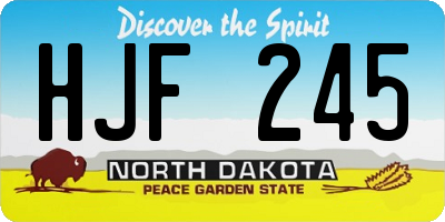 ND license plate HJF245
